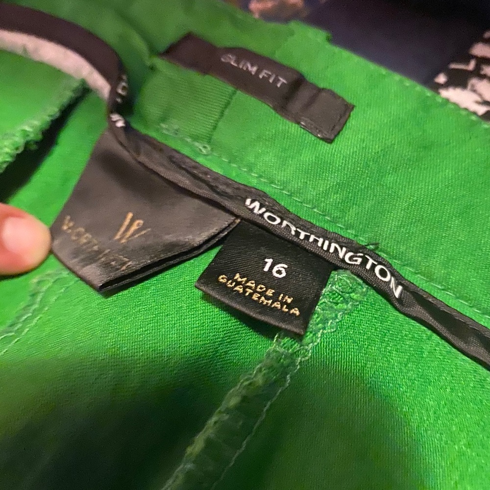 Funky green dress slacks